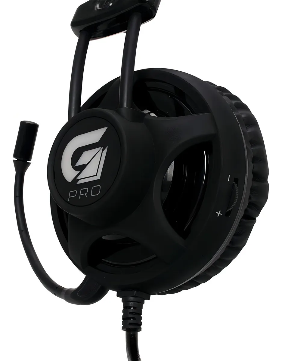 Fone de Ouvido Gamer Fortrek Headset H2 Pro Over LED Azul Cor Preto para PC