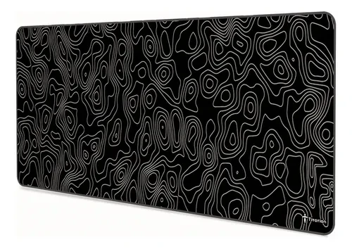 Mouse Pad Gamer Grande Profissional 90x40 Alta Qualidade Estampa Topografia Preto - Titorion