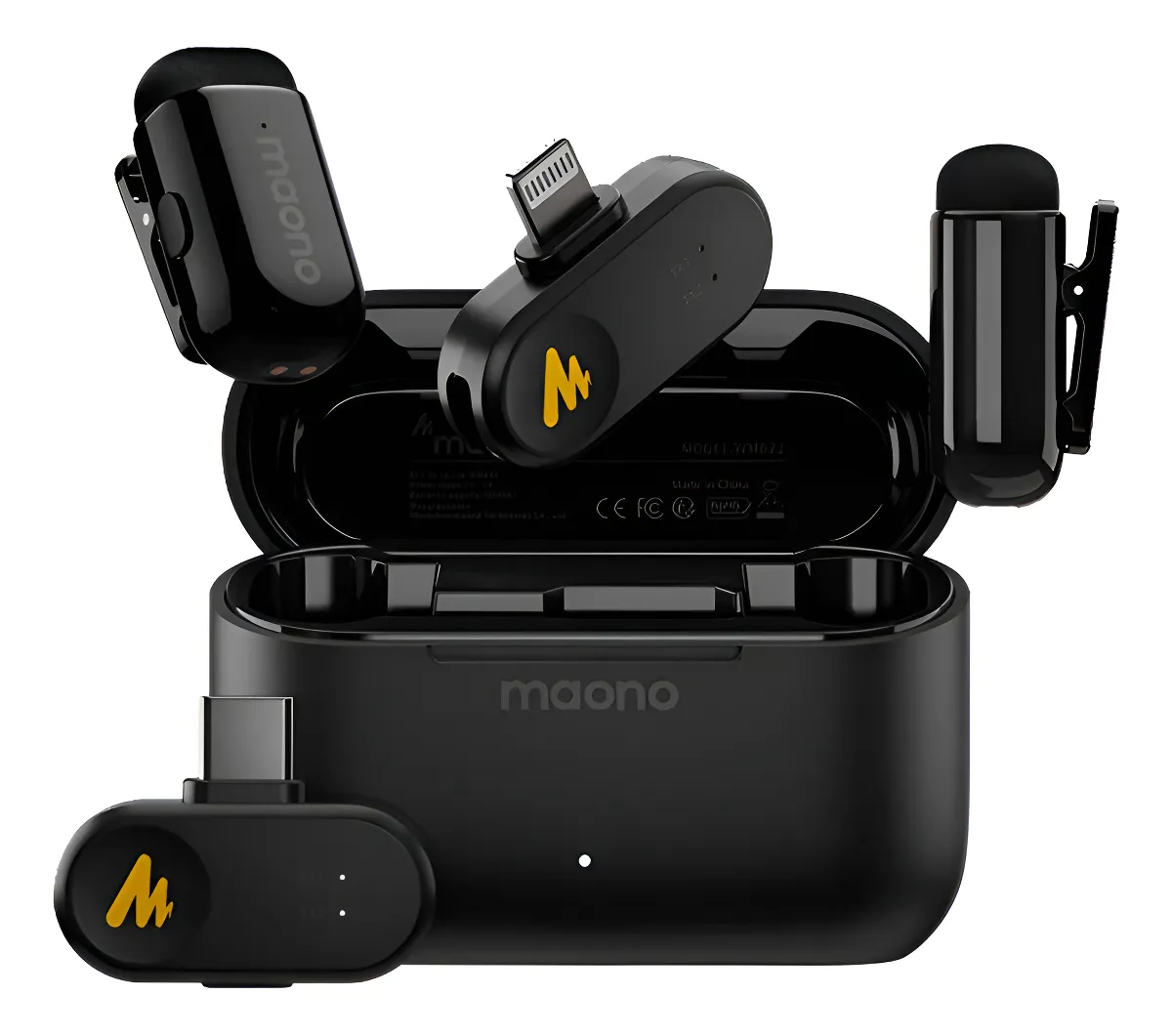 Microfone Lapela Maono Wave T1 Mini Tipo C Lightning Preto