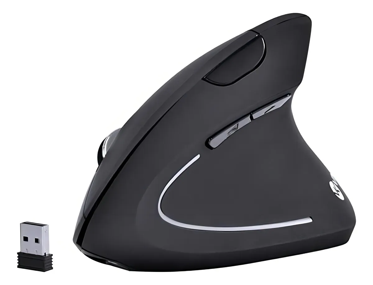 Mouse vertical sem fio recarregável Vinik PM300 preto