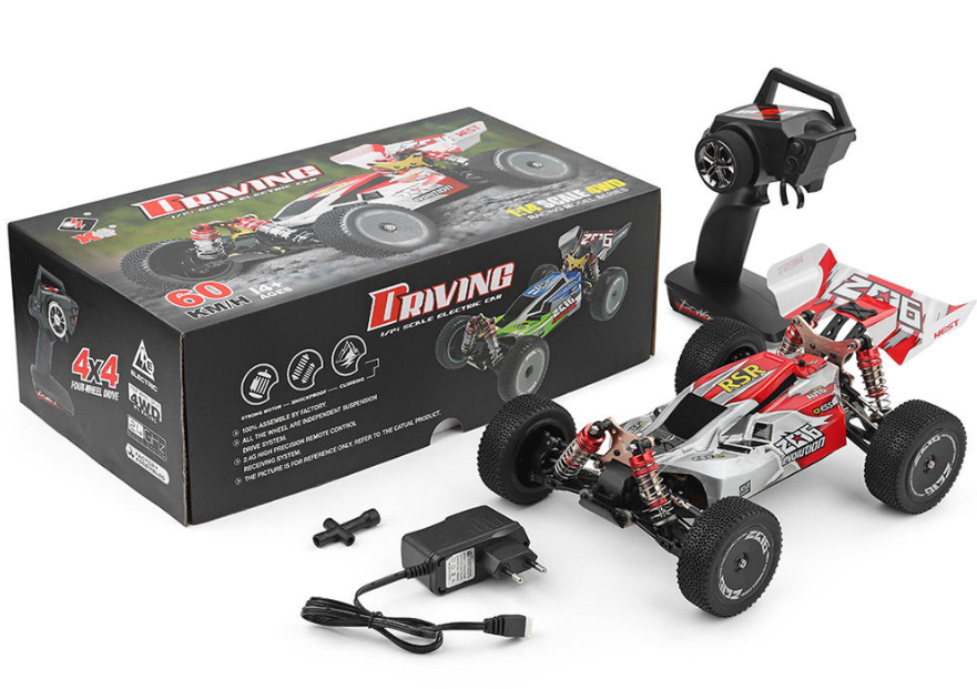 Buggy 1/14 60Km Rádio 2.4Ghz RTR Vermelho - WL Toys
