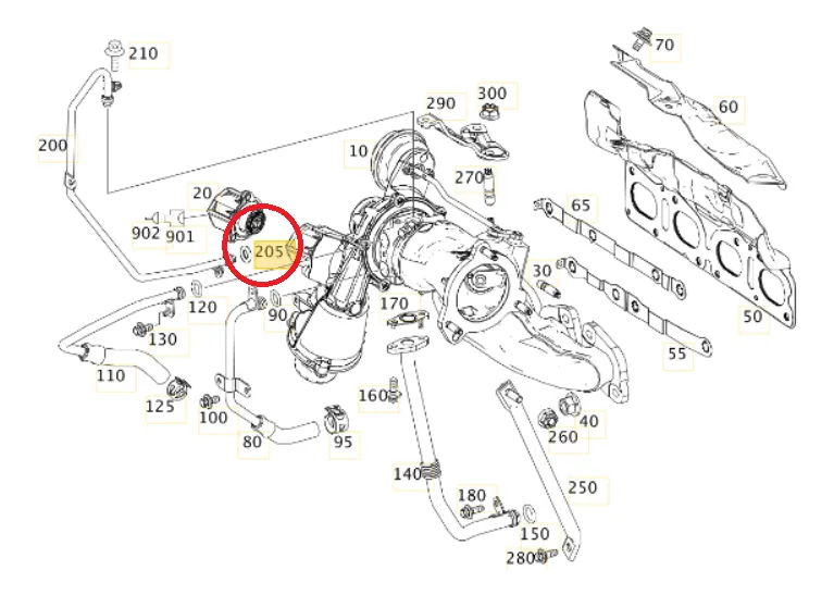 unta Anel Entrada Oleo Turbina Mercedes C180 B200 A200 Cla