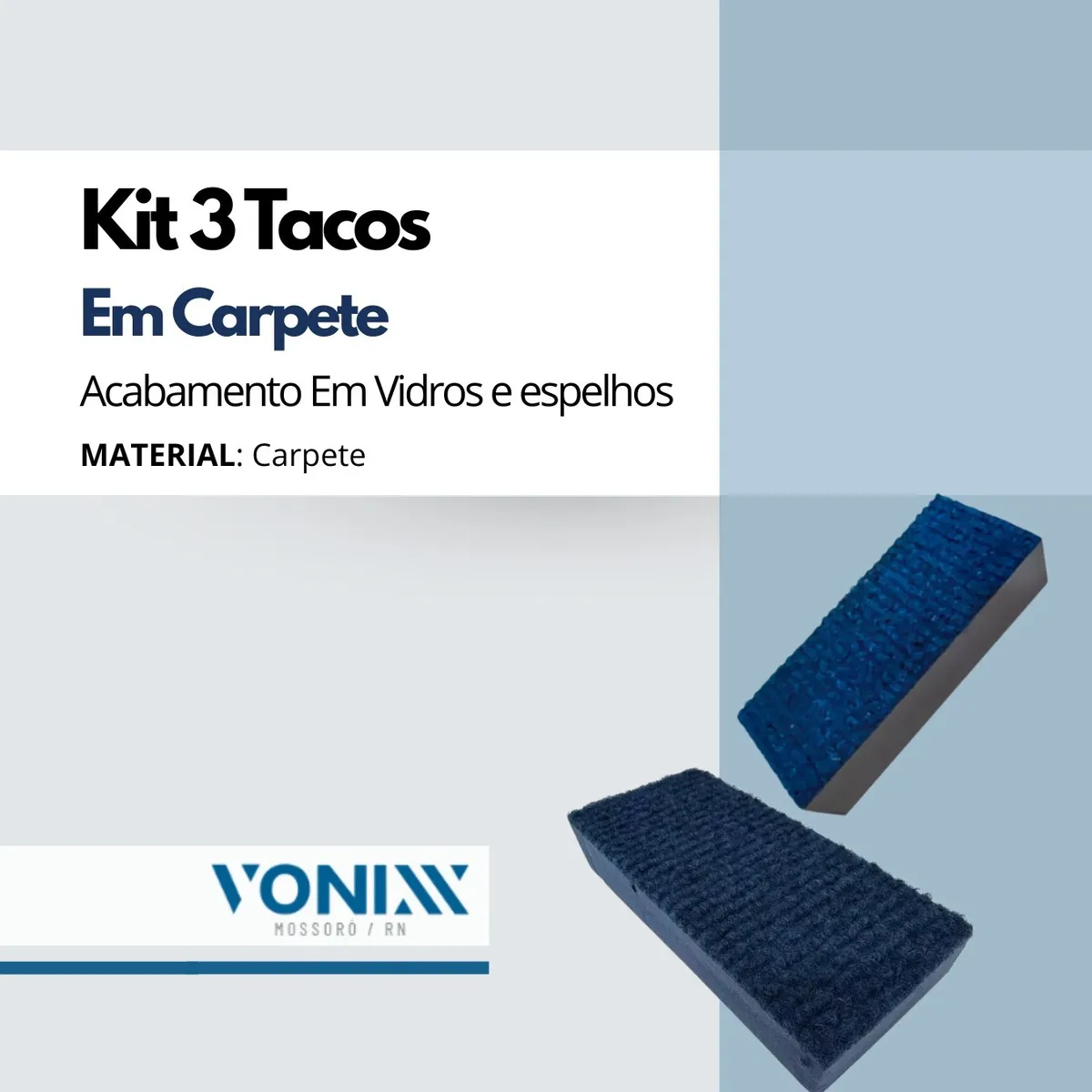 Kit 3 Tacos Descontaminação Pesada Carpete Vonixx Cor Azul-marinho