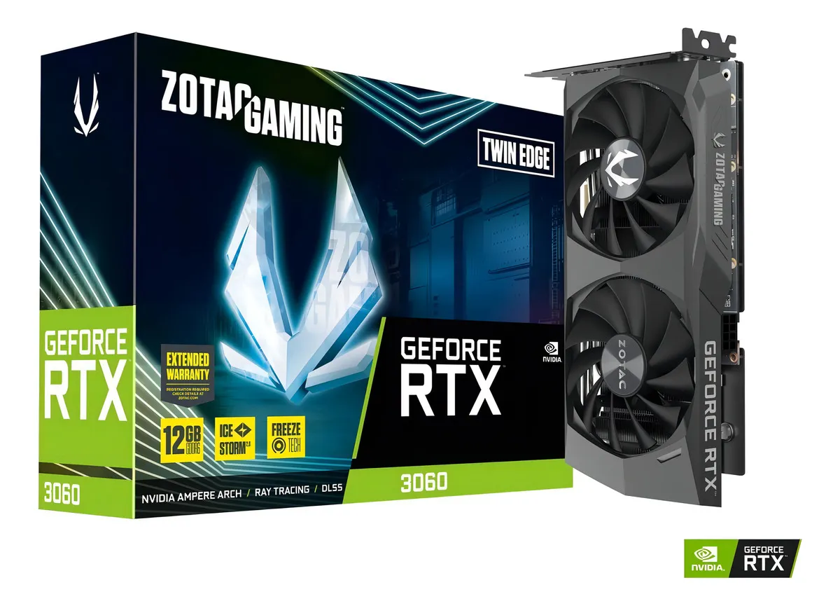 Placa de vídeo Nvidia Zotac Gaming GeForce RTX 30 Series RTX 3060 Black Edition 12GB