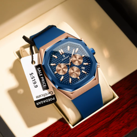 Poedagar negócios quartzo relógio de pulso masculino cronógrafo data pulseira de silicone homem relógio à prova dwaterproof água militar relógios luminosos para homem