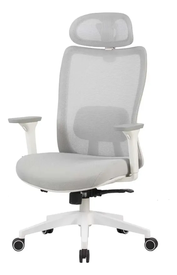 Cadeira Escritório Elements Spaces Astra Pro Branca E Cinza Cor Branco Material Do Estofamento Tecido