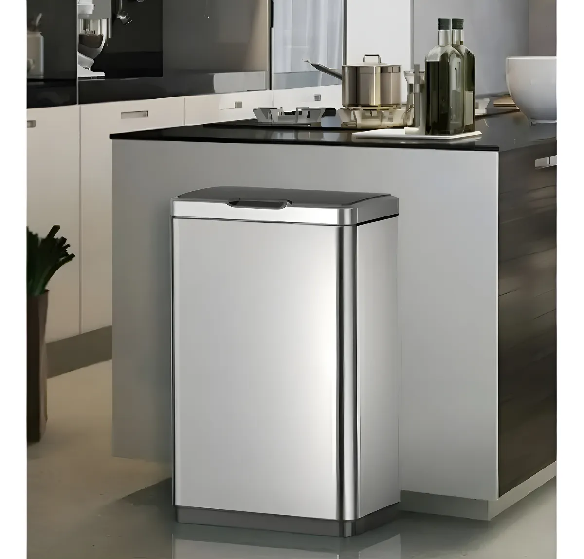Lixeira Com Tampa Automática 50l Inox - Members Mark